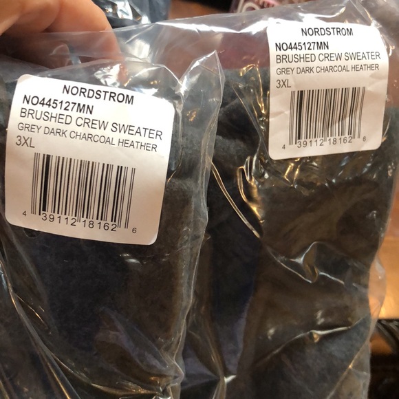 Nordstrom Brushed Crewneck Sweater, Size 3Xl in Grey Dark Charcoal Heather 🤩B10 - Picture 4 of 7